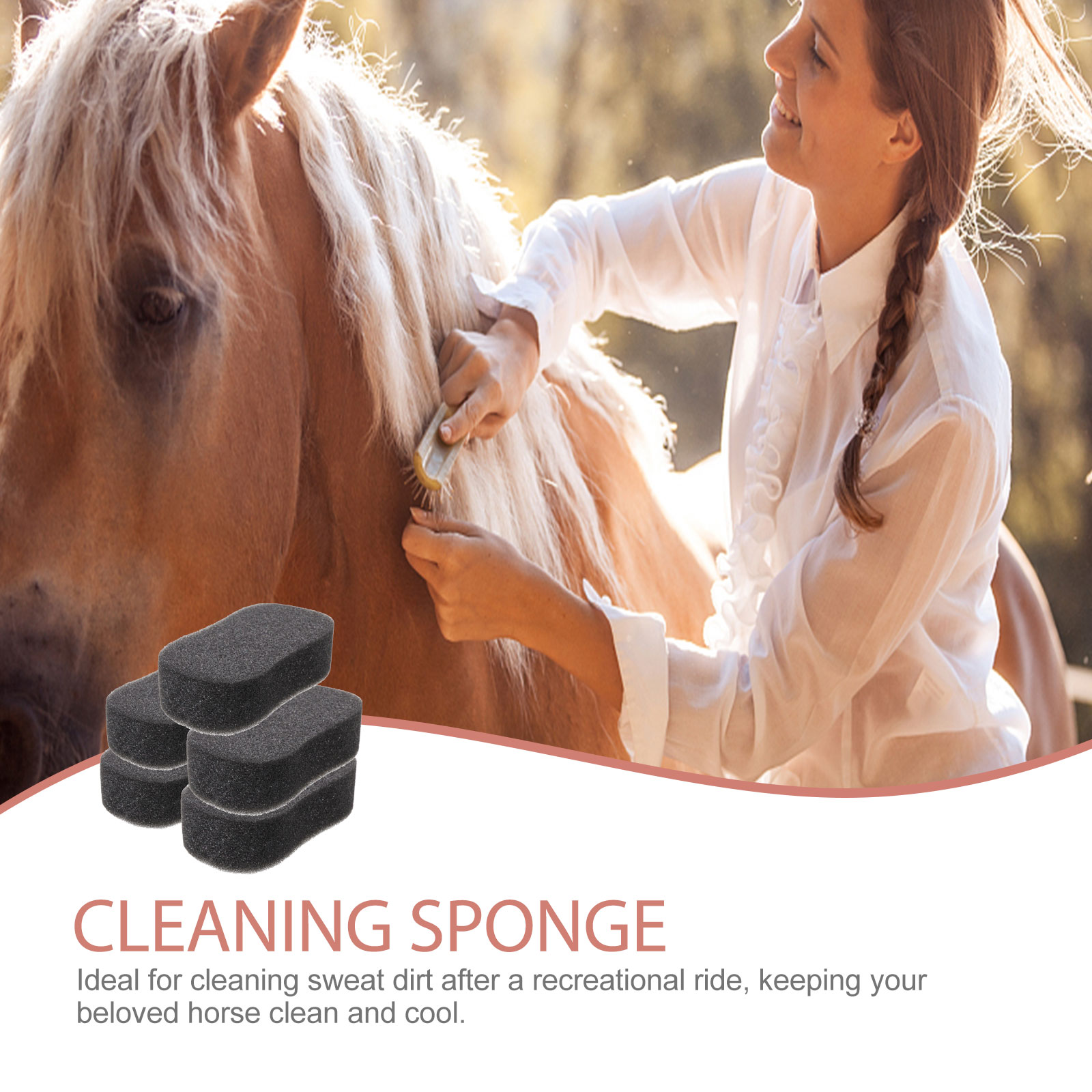 5pcs Horse Body Cleaning Sponges Sponge Wipes Horse Cleaning Sponges Horse  Bath Tools